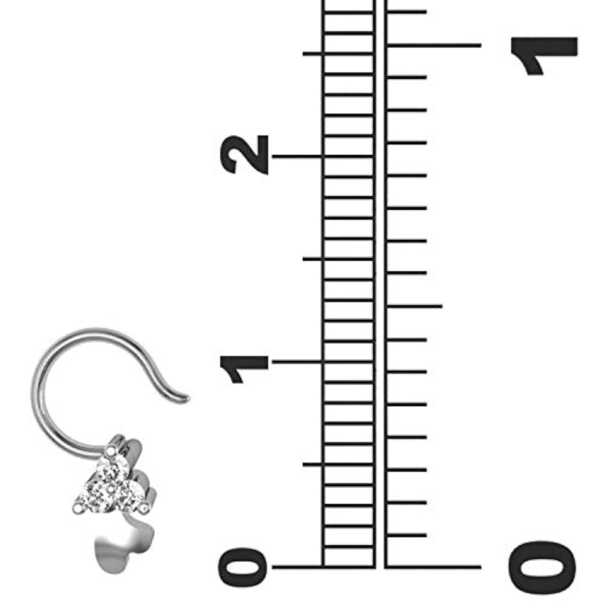 18k White Gold and Diamond Nose Ring
